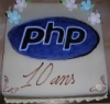 PHP 10th anniversary cake